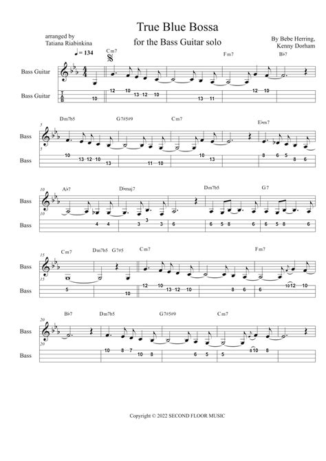 True Blue Bossa (arr. Tatiana Riabinkina) by Kenny Dorham Sheet Music ...