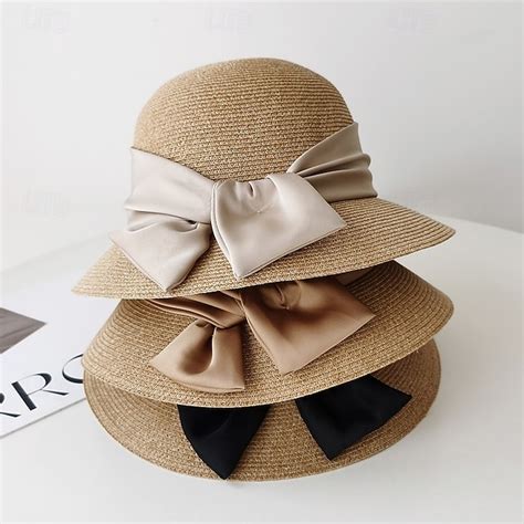 Hats Polyester Bucket Hat Wedding Holiday Tea Party Beach Horse Race ...