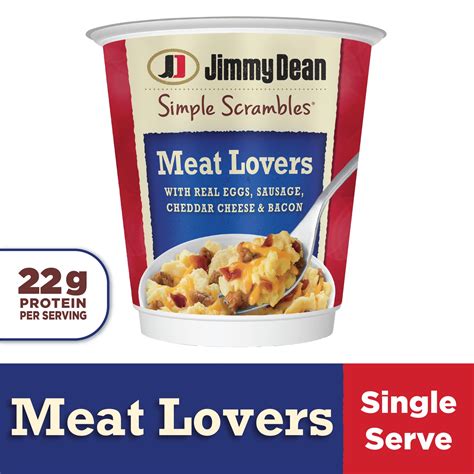 Jimmy Dean Simple Scrambles Meat Lovers Quick Breakfast Cup, 5.35 oz ...