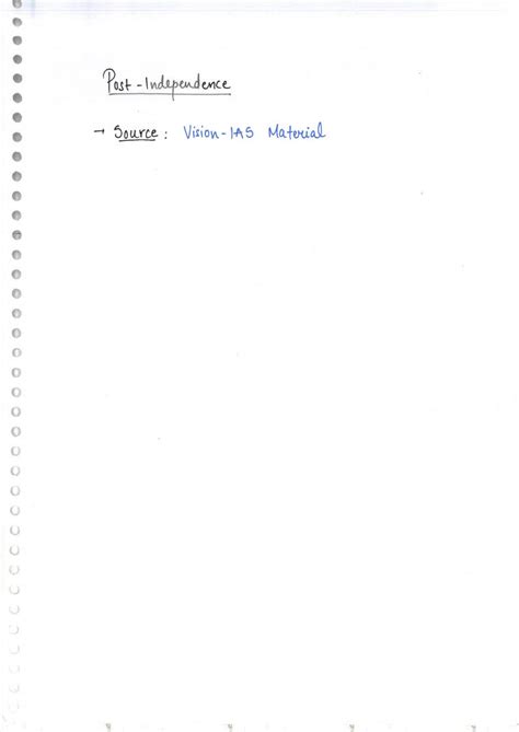 Vision IAS - Post Independence GS - Handwritten Class Notes 2023 ...