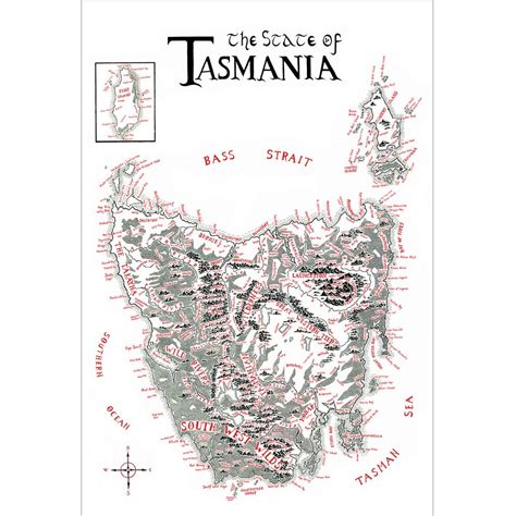 Tasmania State Map Flat Laminated - Geographica