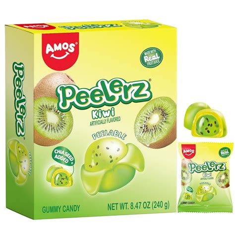 Amazon.com : AMOS Peelerz Kiwi Gummy Candy, Peelable Fruit-Inspired ...