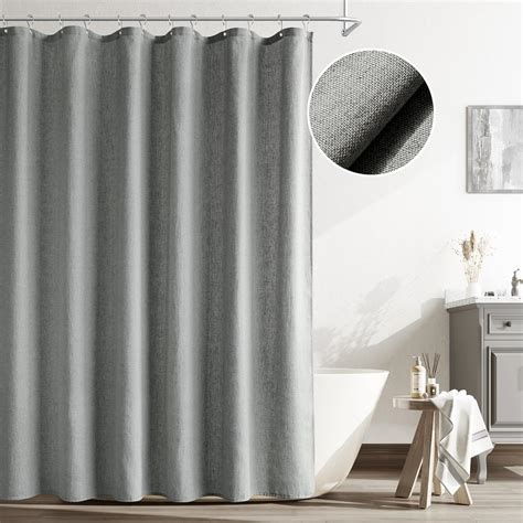 Amazon.com: Naturoom Grey Linen Shower Curtain, Natural Gray Rustic ...