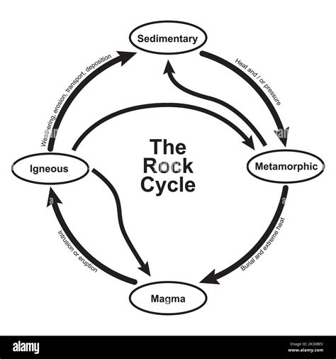 Rock Cycle Scheme. Type of Rocks. Rocks Classification. Vector Illustration Stock Vector Image ...