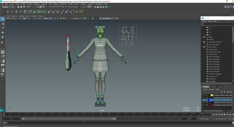 3D European Woman Street Style Rigged for Maya model | 3D Molier ...