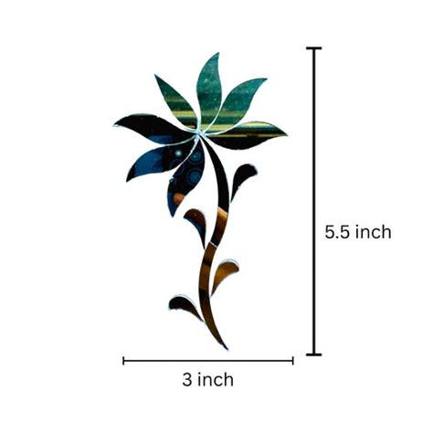 Elegant Petal Flower Stem Shape Silver Mirror-1401 – Mirror Glass World ...