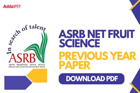 ASRB NET Fruit Science Previous Year Paper, Download PDF