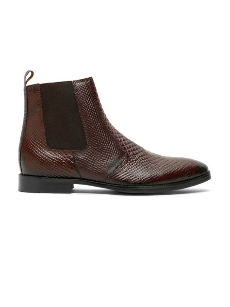 Men's Croco Texture Brown Leathers Boots – Teakwood Leathers