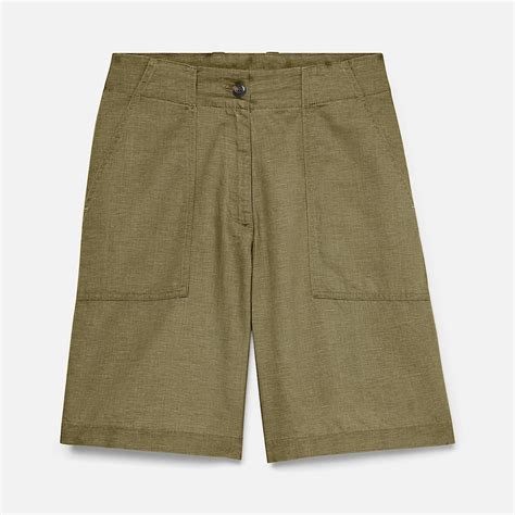 Linen Bermuda Short for Women in Green