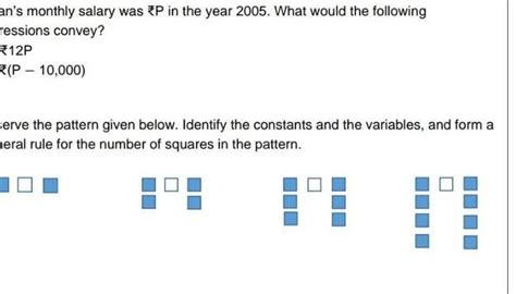 observe the pattern given below. identify the constants and the, and ...