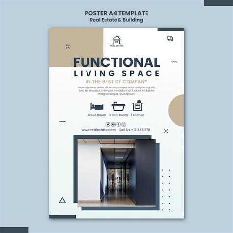 Real estate and building minimalist poster | Free PSD