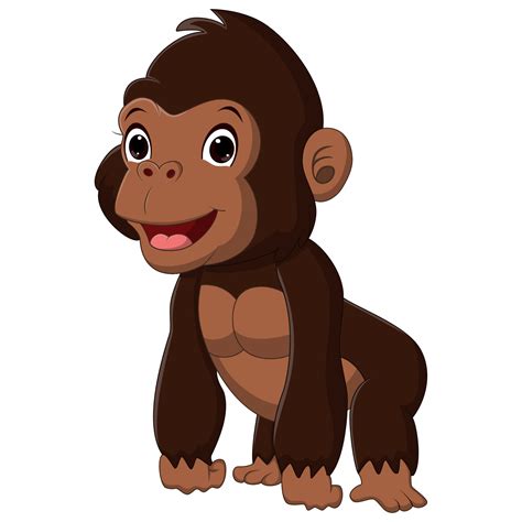 Cartoon cute baby gorilla posing 5532359 Vector Art at Vecteezy