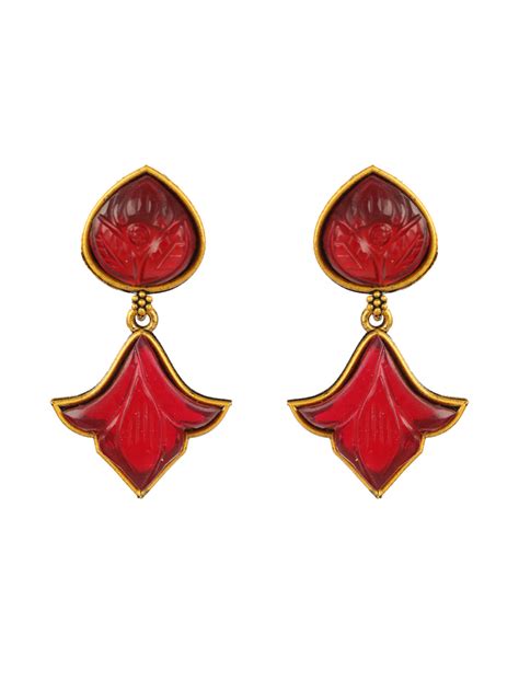 Priyaasi Maroon Peacock Studded Gold-Plated Jewellery Set
