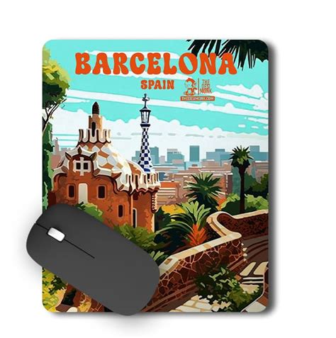 The Desi Monk Barcelona Mouse Pad for Gamers | Travel Spain Anti Skid ...