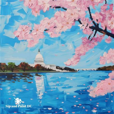 Paint and Sip DC: Cherry Blossoms to Canvas Fun