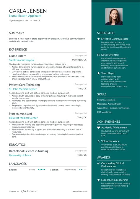 5 Nurse Extern Resume Examples & Guide for 2023