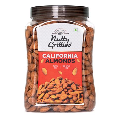 Nutty Gritties California Almonds 1Kg | 100% Natural & Premium Quality ...