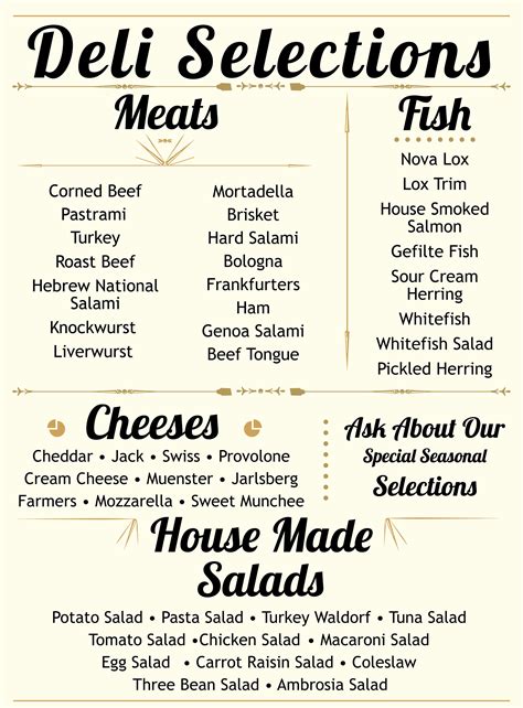 Deli Menu — Katella Bakery, Deli, Restaurant