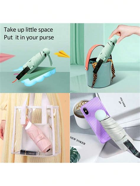 Travel Mini Umbrella For Purse With Case-Small Compact UV Umbrella ...