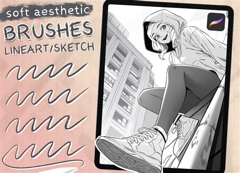 Sketchy Lineart Procreate Brushes - GraphicsBunker