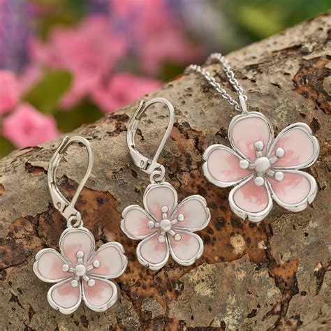 Enamel Cherry Blossom Gift Set - Chadds Ford Jewelry