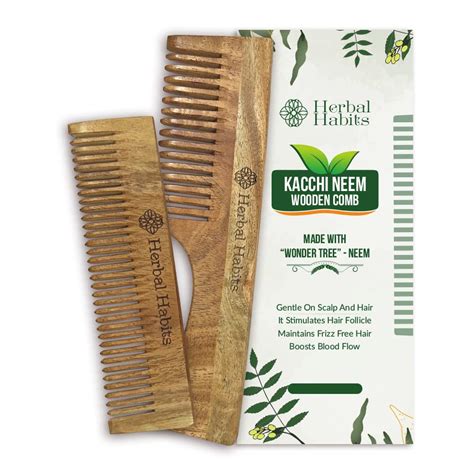 Buy Herbal Habits Kacchi Neem Comb Combo,(Handle comb + Pocket Comb ...