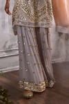 Buy Grey Georgette Gota Patti, Pearls French Fleur And Embellished ...