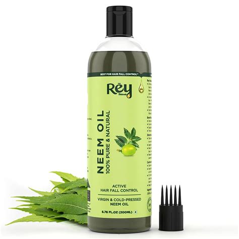 Buy Rey Naturals Cold Pressed Neem Oil For Skin & Hair Growth - 200ml ...