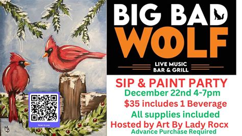 SIP & PAINT HOLIDAY PARTY! Keep your creation! All supplies provided ...