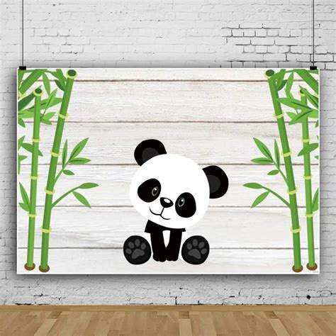 Buy OFILA Polyester Fabric Cartoon Panda Baby Shower Backdrop 6x4ft ...