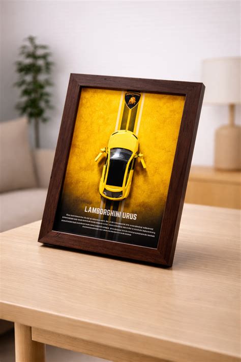 Lamborghini Urus 3d Car Frame (yellow) | Hot Wheels Diecast Display ...