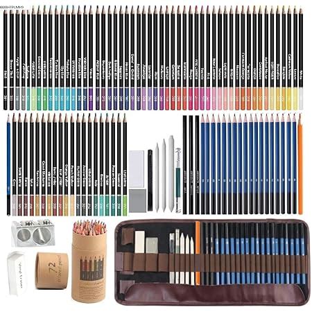 Corslet 105 Pc Sketching Kit Drawing Pencils for Artists Kit 73 Colour ...