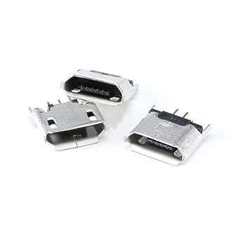 10Pcs Copper Micro 5P Socket Vertical 180 Degree USB Female Connector ...