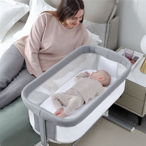 RONBEI Portable Baby Bassinet Bedside Sleeper, Adjustable Crib for Newborn/Infant/Baby Boy/Baby ...