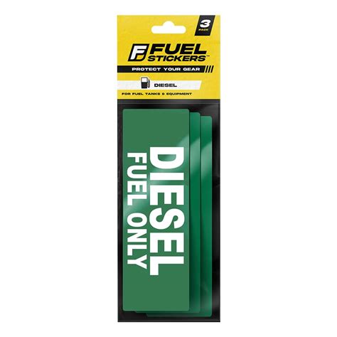 Diesel Only Sticker - 3-Pack - Fuel Identification Labels for Fuel Tank ...