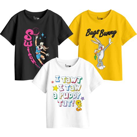 Girls Graphic Printed Combo Tees