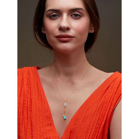 Buy MINUTIAE Womens Gold-Plated Stones-Studded Pendant Necklace with ...