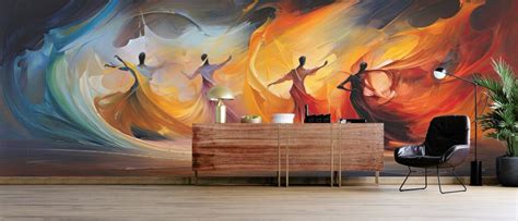 Radiant Elegance Color Burst Dance Art Wallpaper for Wall - Magicdecor®