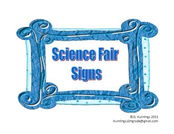 Science Fair Classroom Signs by Douglas Hunnings | TpT