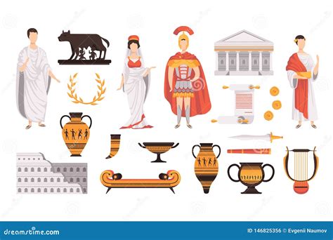 Symbols Of Rome. Cartoon Vector | CartoonDealer.com #46387185