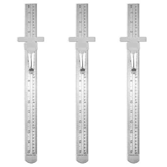 Hariendny 3 Pack Stainless Steel 6 Inch (15cm) Machinist Ruler Set with ...