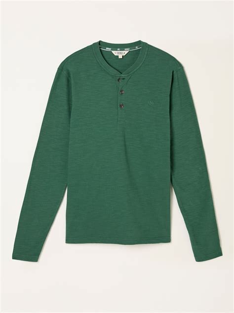 Buy FatFace Henley Emerald Green Long Sleeve Woodside Slub from Next India