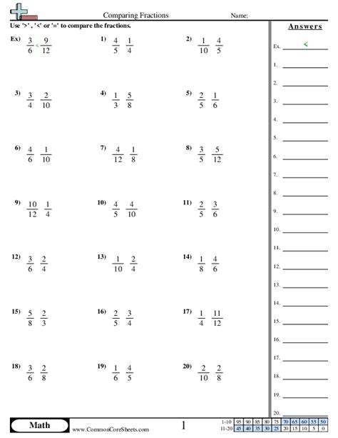 Image result for Comparing Fractions Word Problems Worksheet