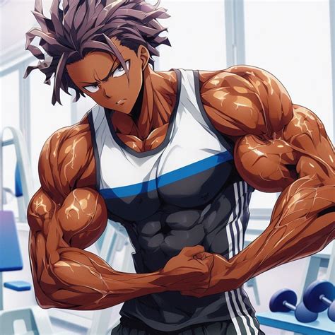 Anime Boy flexing in Gym AI Art #3 by Soul-1235 on DeviantArt