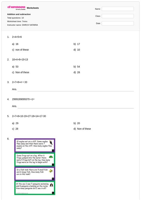 50+ Subtraction and Patterns of One Less worksheets for Class 3 on ...