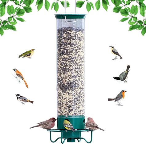 2023 Spring Squirrel-Proof Bird Feeder, Bird Feeders Outdoor Hanging ...