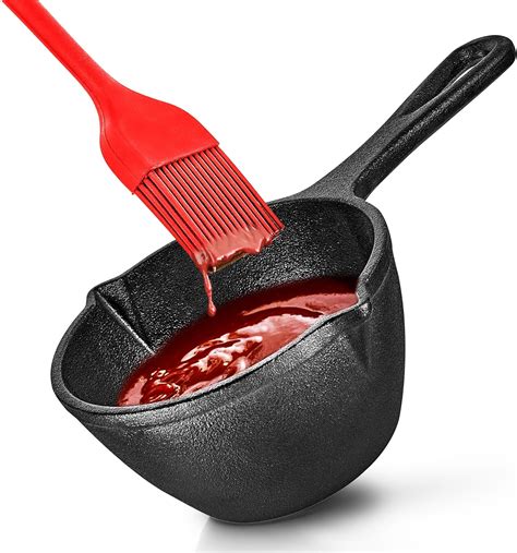 Amazon.com: Modern Innovations Cast Iron Melting Pot, Cast Iron Basting ...