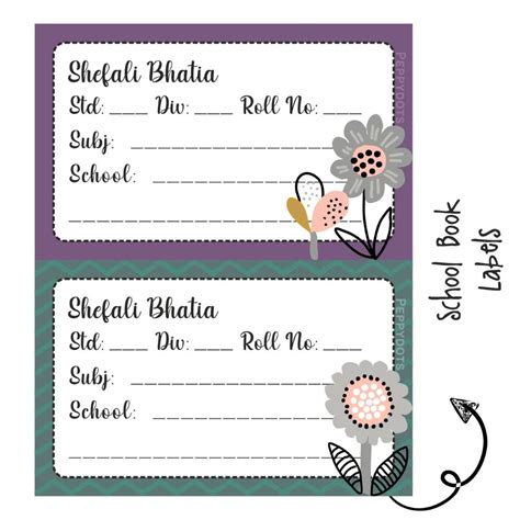 School Book Label - Fancy Flower – Popup Kids