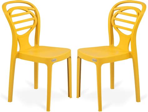 Supreme Oak Dining/Armless Designer Plastic Chair (Globus Brown, 2 ...