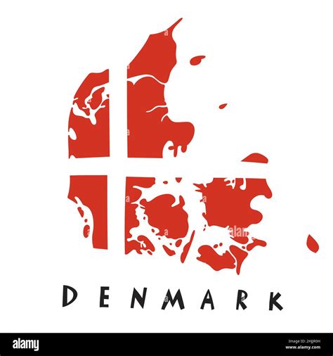 Vector hand drawn stylized map of Denmark. Travel illustration. Kingdom of Denmark geography ...